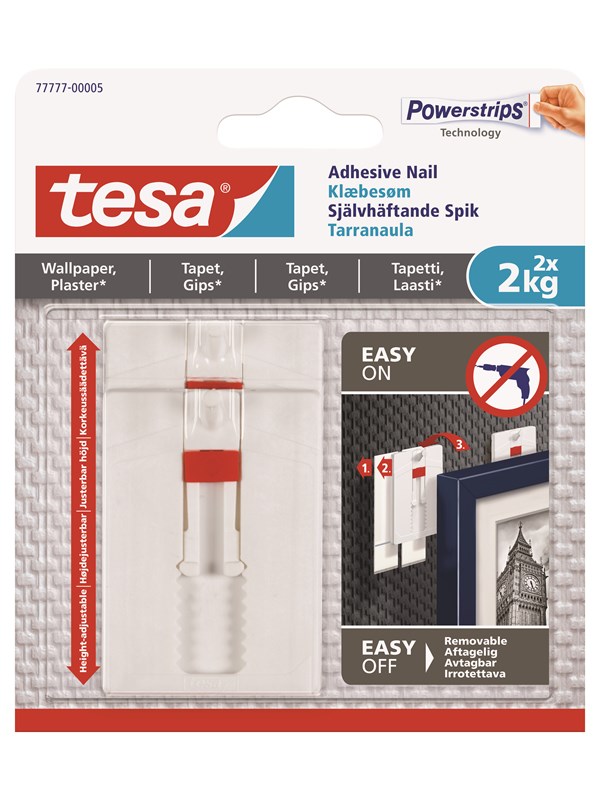 4042448416810 - tesa Adhesive Nail adjustable 2kg Wallpaper