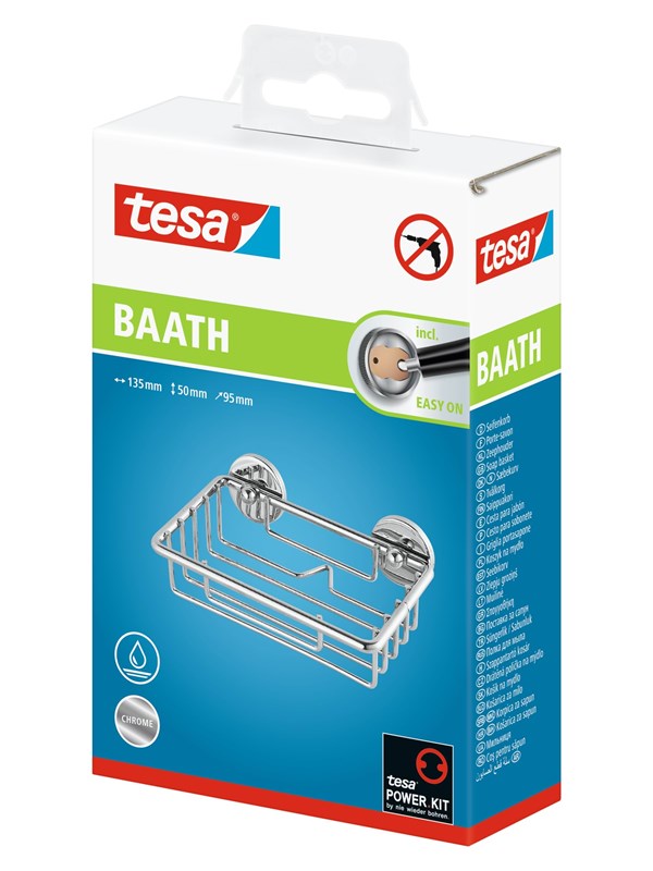 4042448447319 - 40220-00000-00 baath Plus Seifenkorb Klebstoff Chrom (glänzend) - Tesa