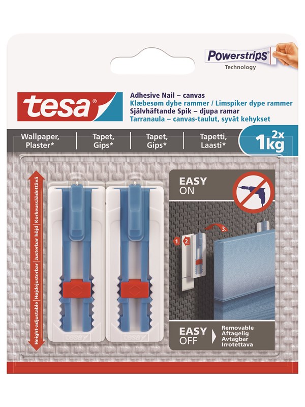 4042448537089 - tesa Adhesive Nail Adjustable 1kg Canvas for Wallpaper