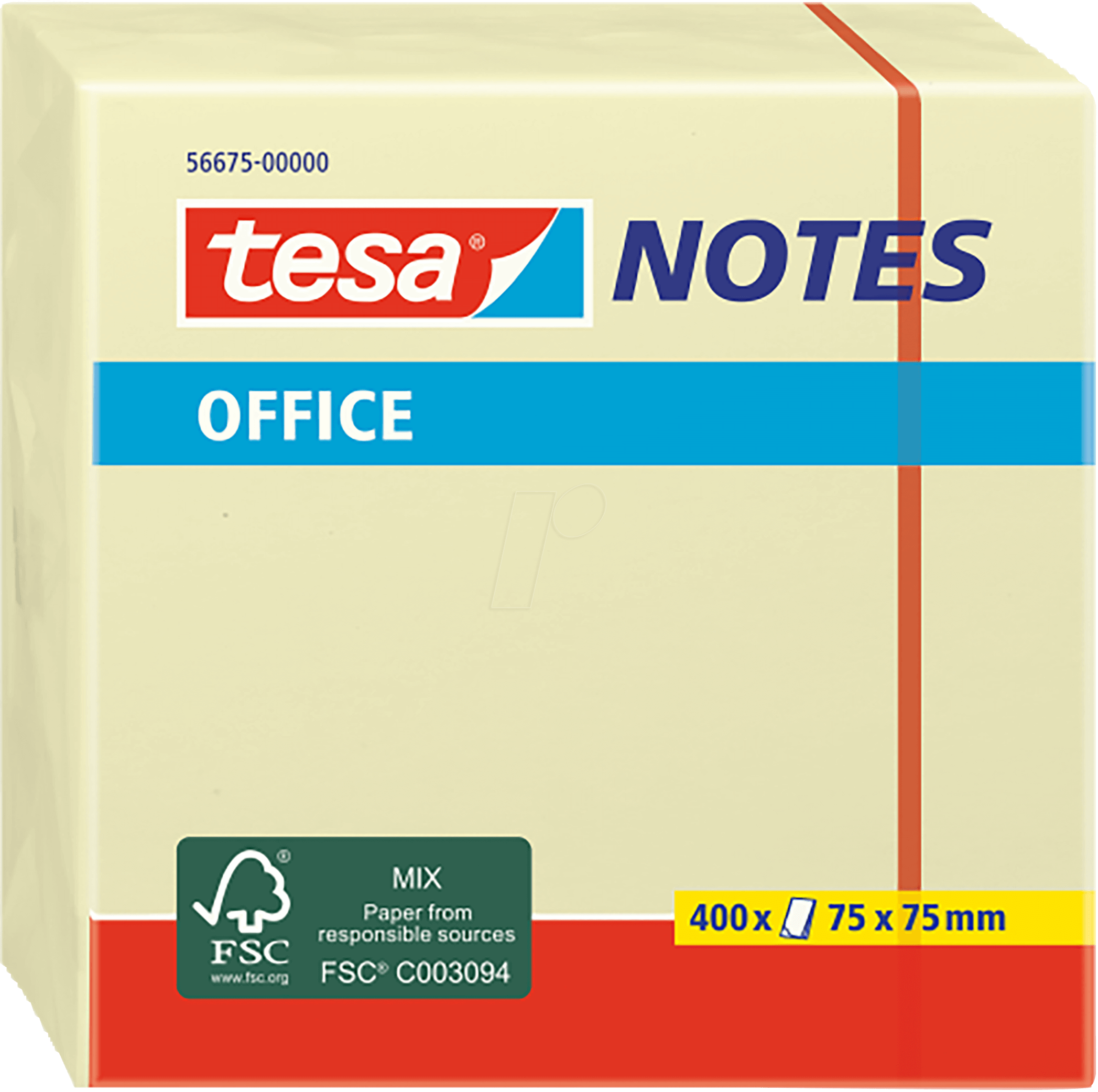 4042448812582 - Haftnotizen tesa Office Notes Würfel 75x75mm 400 Blatt gelb