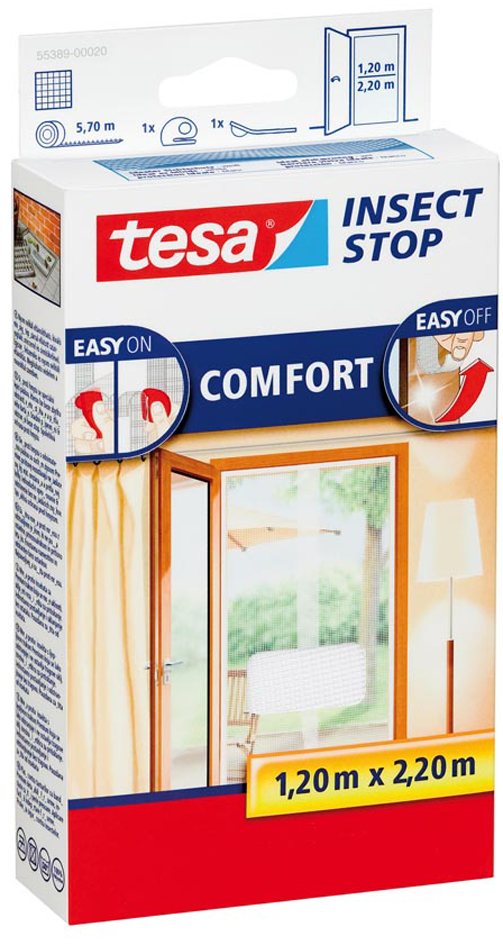 4042448857392 - tesa Fliegenschutz-Tür COMFORT 120 x 220 cm - weiß individuell kürzbar