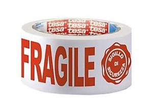 4042448870520 - tesa Verpackungsklebeband FRAGILE Rot Weiß 50 mm (B) x 66 m (L)