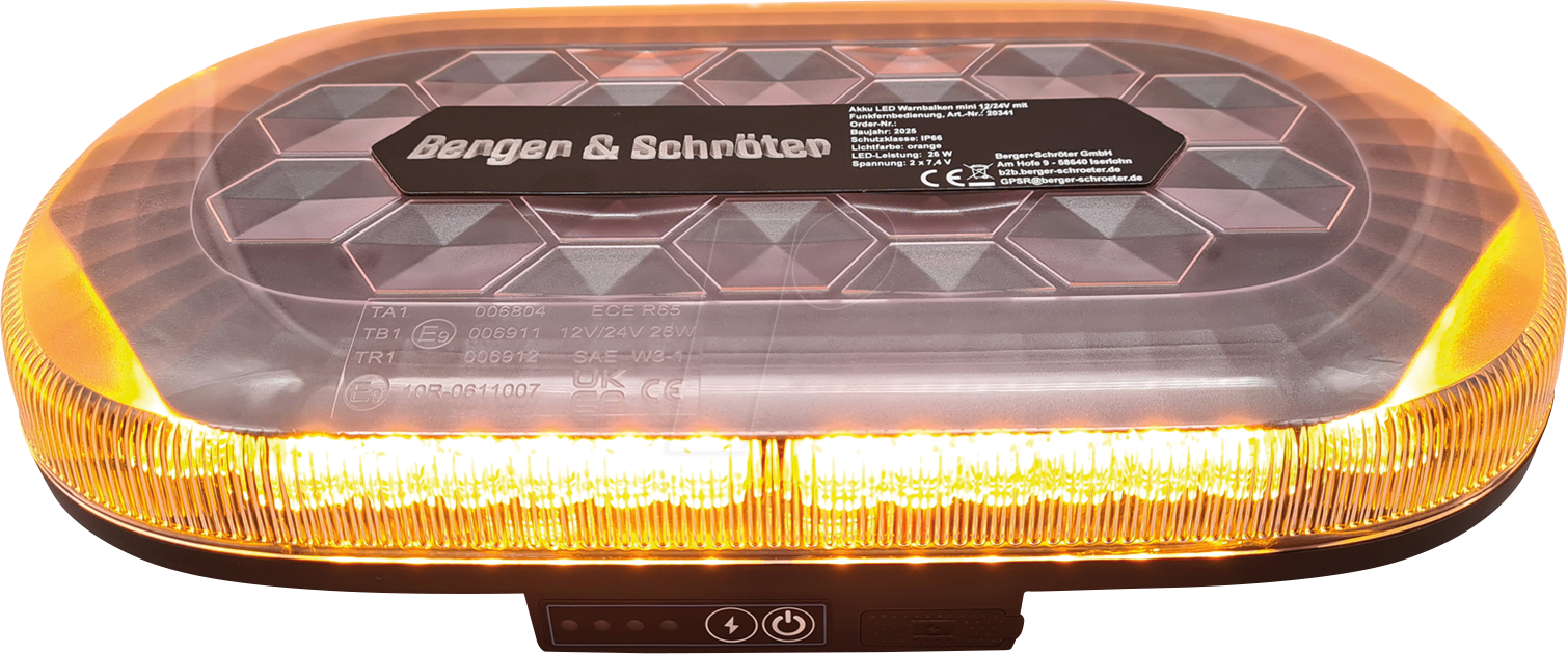 4042504203415 - BS 20341 - Akku LED-Warnbalken mit Funkfernbedienung und Magnetfuß 4042504203415 - BS 20341 - Akku LED-Warnbalken mit Funkfernbedienung und Magnetfuß