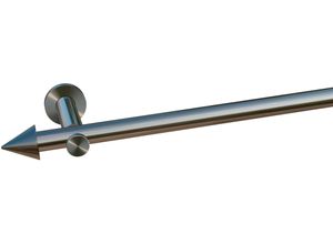 4042627327791 - Gardinenstange INDEKO Calais Gardinenstangen Gr L 440 cm Ø 20 mm 1 läufig silberfarben (edelstahlfarben) Gardinenstangen nach Maß Komplett-Set inkl Montagematerial