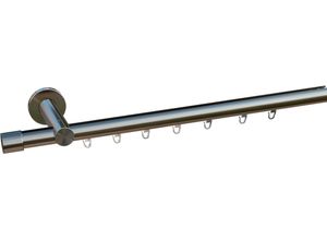 4042627328200 - Gardinenstange INDEKO Consul Gardinenstangen Gr L 130 cm Ø 20 mm 1 läufig silberfarben (edelstahlfarben) Gardinenstangen nach Maß Innenlauf Komplett-Set inkl Gleitern und Montagematerial
