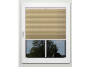 4042627361566 - Plissee INDEKO simple Plissees Gr 220 cm zweiseitig verschiebbar 112 cm braun (lattemacciato weiß) Sonnenschutz-Plissees nach Maß