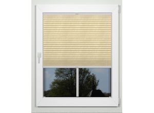 4042627408735 - Plissee INDEKO advanced Plissees Gr 100 cm zweiseitig verschiebbar 102 cm beige (sand weiß) Sonnenschutz-Plissees Crushed-Optik nach Maß