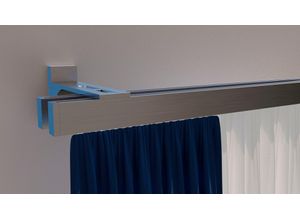 4042627421260 - Gardinenstange INDEKO Bern Gardinenstangen Gr L 100 cm 1 St 2 läufig silberfarben (edelstahlfarben) Gardinenstangen nach Maß Innenlauf Komplett-Set inkl Gleitern und Montagematerial