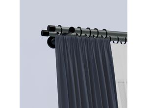 4042627427279 - Gardinenstange INDEKO Linz Gardinenstangen Gr L 340 cm Ø 20 mm 2 läufig 2 läufig silberfarben (silber schwarz) Kinder Gardinenstangen für Komplett-Set inkl Montagematerial