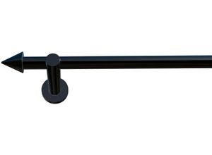 4042627433423 - Gardinenstange INDEKO Calais Gardinenstangen Gr L 350 cm Ø 20 mm 1 läufig schwarz (schwarz glanz) Gardinenstangen nach Maß Komplett-Set inkl Montagematerial