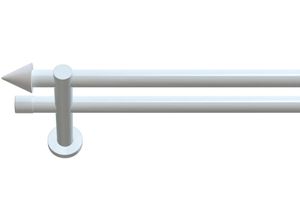 4042627434529 - Gardinenstange INDEKO Calais Gardinenstangen Gr L 370 cm Ø 20 mm 2 läufig weiß Gardinenstangen nach Maß Komplett-Set inkl Montagematerial