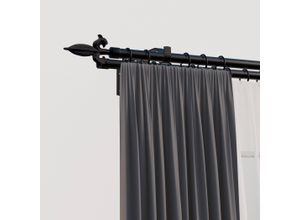 4042627440568 - Gardinenstange INDEKO Genua schwarz Gardinenstangen L 290cm Ø 16mm 2 läufig Eisen L290cm
