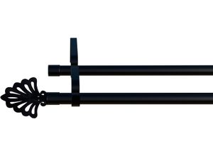 4042627442821 - Gardinenstange INDEKO Modena Gardinenstangen Gr L 390 cm Ø 16 mm 1 St 2 läufig schwarz Gardinenstangen nach Maß