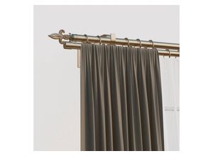 4042627452097 - Gardinenstange Lucca indeko Ø 16 mm 2-läufig Wunschmaßlänge mit Bohren verschraubt Eisen silberfarben