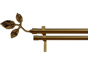 4042627454206 - Gardinenstange INDEKO Toskana Gardinenstangen Gr L 250cm Ø 16mm 2 läufig grau (messingfarben)