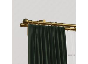 4042627455586 - Gardinenstange INDEKO Sevilla Gardinenstangen Gr L 190cm Ø 16mm 2 läufig grau (messingfarben)