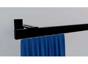 4042627458730 - Gardinenstange Bern indeko 1-läufig Wunschmaßlänge verschraubt Aluminium Innenlauf Komplett-Set inkl Gleitern und Montagematerial schwarz