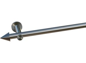 4042627460078 - Gardinenstange INDEKO Calais Gardinenstangen Gr L 360 cm 1 St 1 läufig silberfarben (edelstahlfarben) Gardinenstangen nach Maß