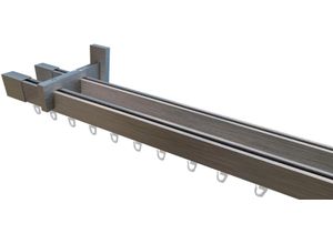 4042627467350 - Innenlaufschiene INDEKO Trend-Line grau (edelstahl op) L120cm Ø35mm Aluminium Gardinenstangen Wunschmaßlänge