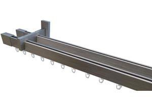 4042627467503 - Innenlaufschiene INDEKO Trend-Line Gardinenstangen Gr L 270 cm Ø 35 mm 1 St 2 läufig grau (edelstahl op) Gardinenschienen Wunschmaßlänge