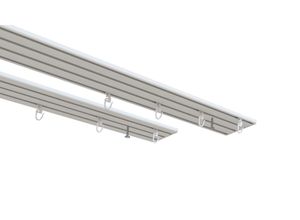 4042627469071 - Vorhangschiene INDEKO Wendeschiene Gardinenstangen Gr L 450 cm 1 St 4 läufig weiß Gardinenschienen Innenlaufschiene 1- bis 4-läufig Wunschmaßlänge