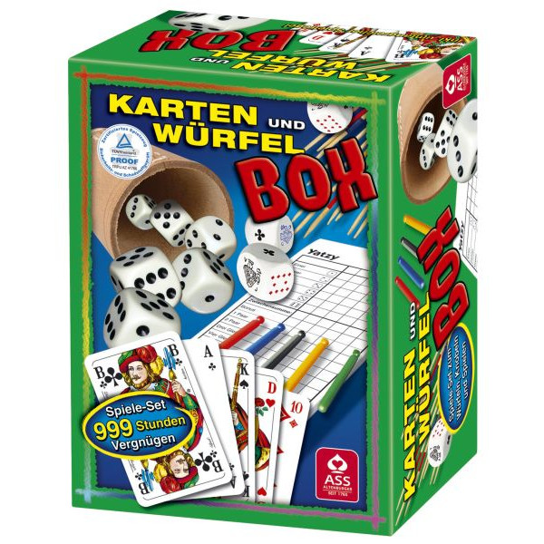 4042677741028 - Spielesammlung Karten & Würfelbox Spieleset zum Würfeln Knobeln