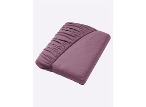 4042745057570 - Spannbettlaken ESTELLA Feinjersey-Spannbettuch Laken Gr B L 200 cm x 200 cm 1 St Jersey 200 x 200 cm-180 x 200 cm 22 cm lila (aubergine) Rundumgummi