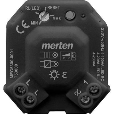 4042811185107 - MEG5300-0001 Unterputz Dimmer Geeignet für Leuchtmittel Halogenlampe Glühlampe LED-Lampe Schwarz