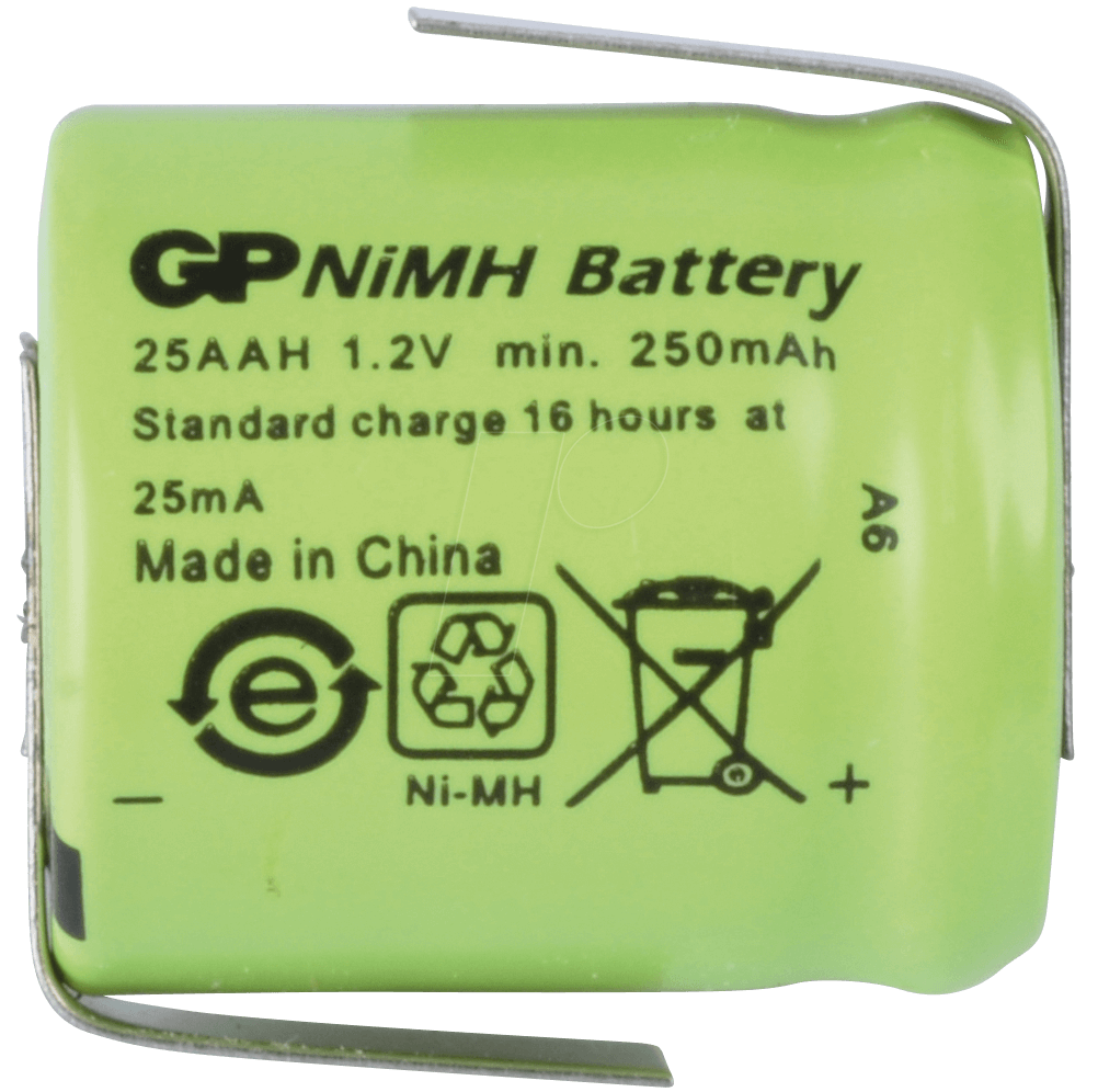 4042883116382 - NH GP 25AAH-1Z - NiMh Akku 1 3 AA 250 mAh 1er-Pack 4042883116382 - NH GP 25AAH-1Z - NiMh Akku 1 3 AA 250 mAh 1er-Pack