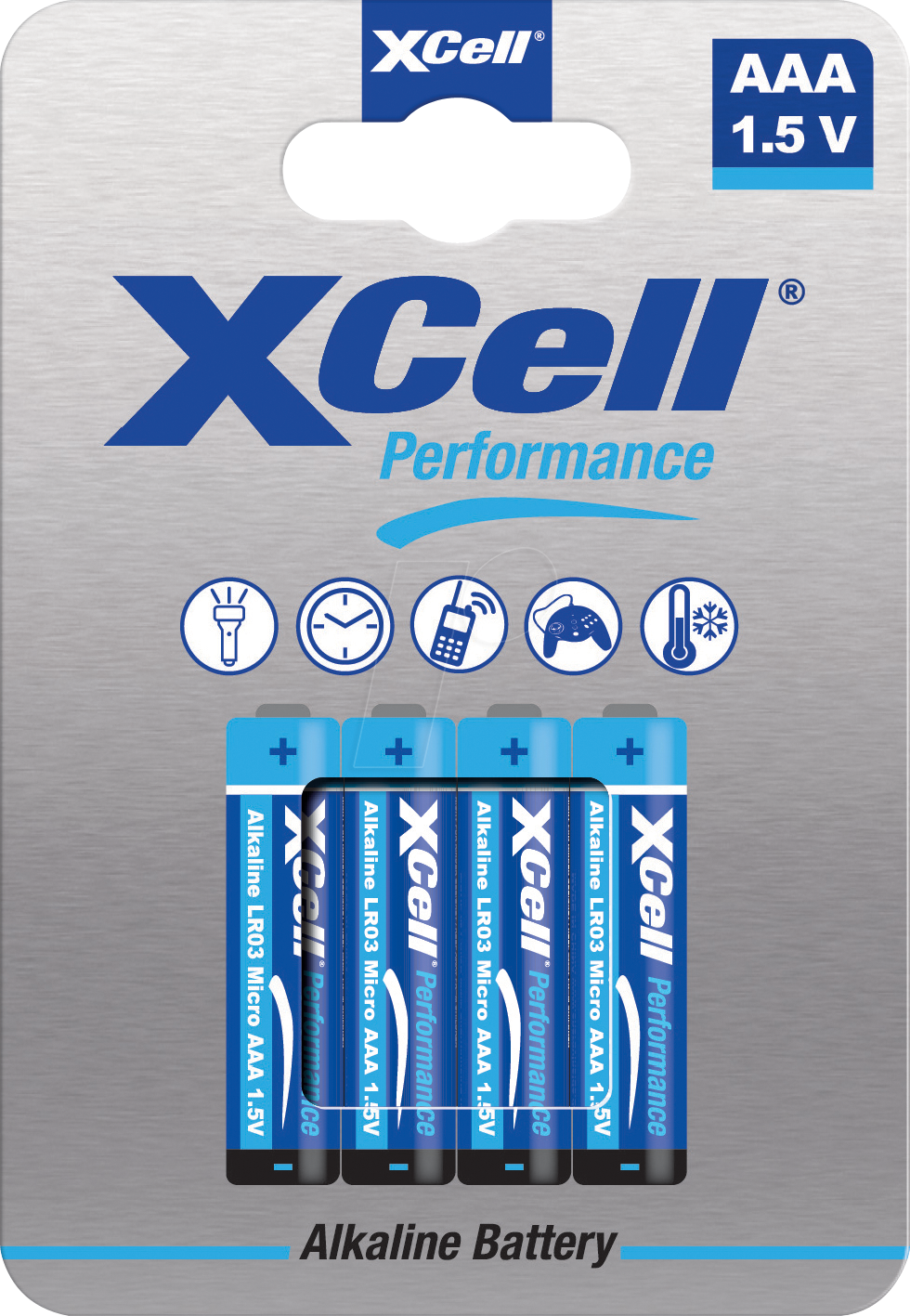 4042883153547 - XCELL AAA 4X - Alkaline Batterie AAA (Micro) 4er Blister