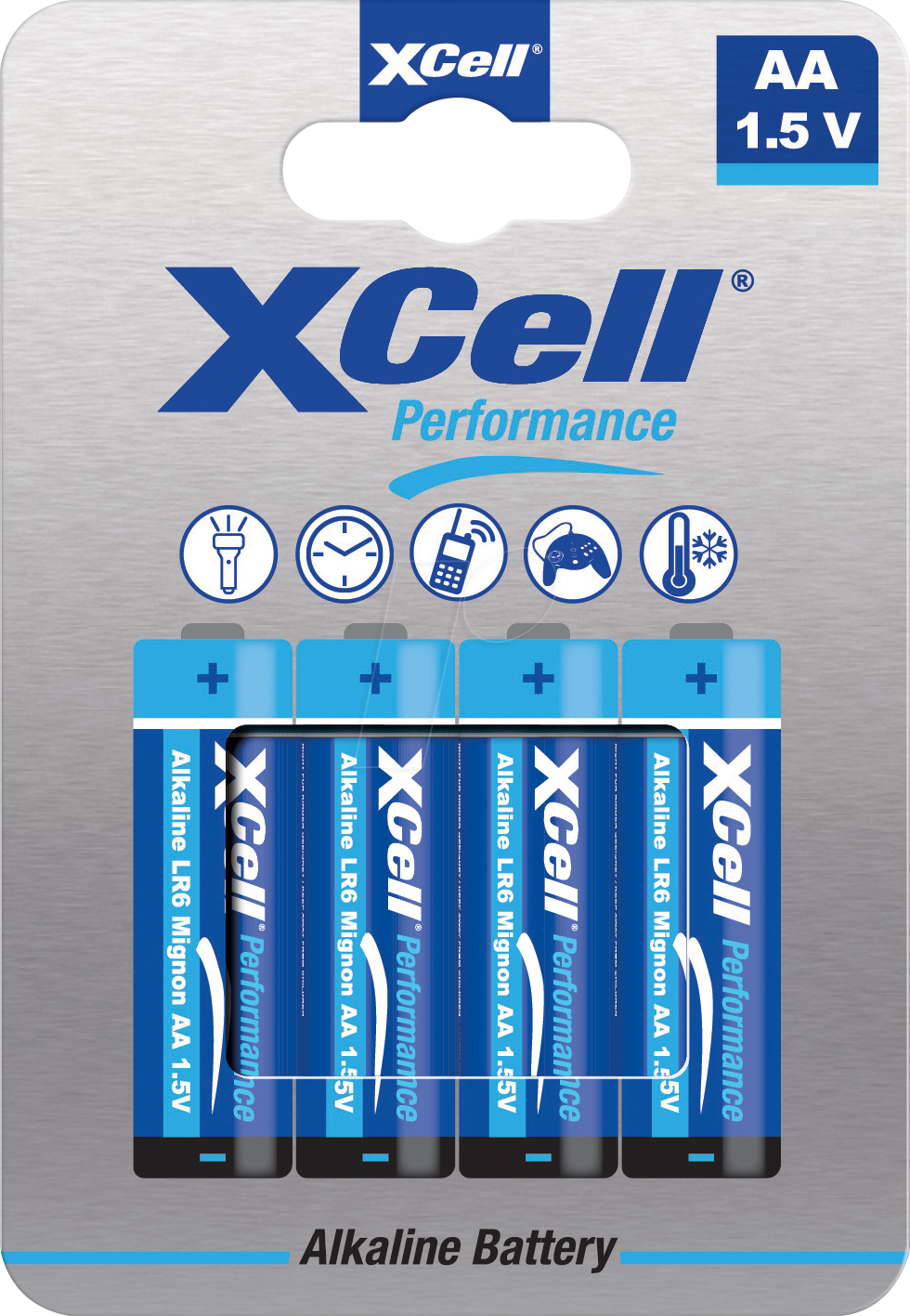 4042883361508 - XCELL AA 4X - Alkaline Batterie AA (Mignon) 4er Blister