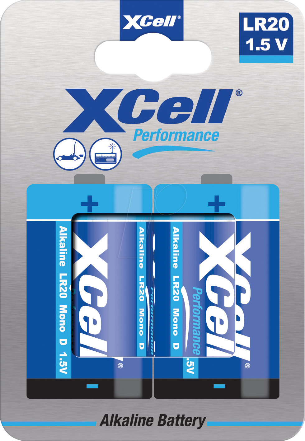 4042883361546 - XCELL D X2 - Alkaline Baterrie D (Mono) 2er Blister