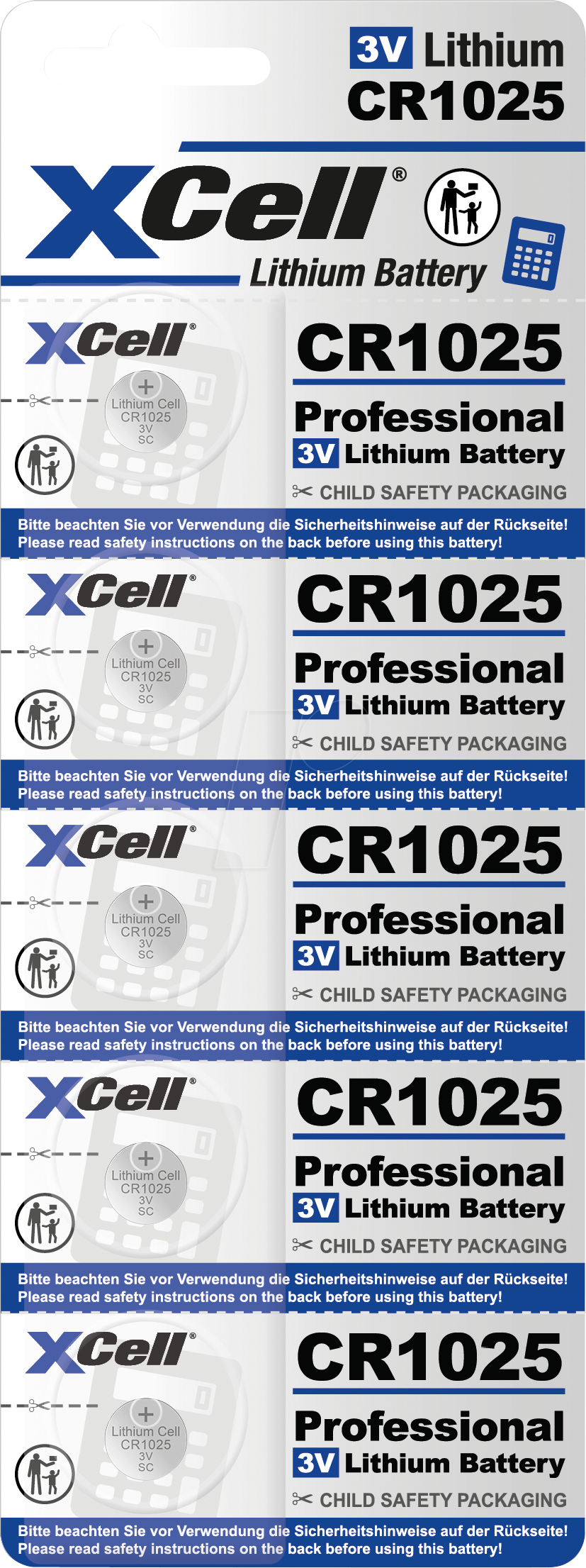 4042883800557 - XCELL CR1025 5X - Lithium-Knopfzelle CR1025 5er Blister