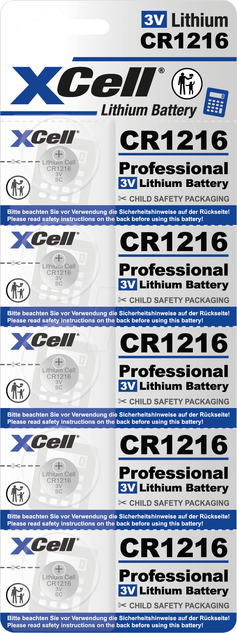 4042883800571 - XCELL CR1216 5X - Lithium-Knopfzelle CR1216 5er Blister