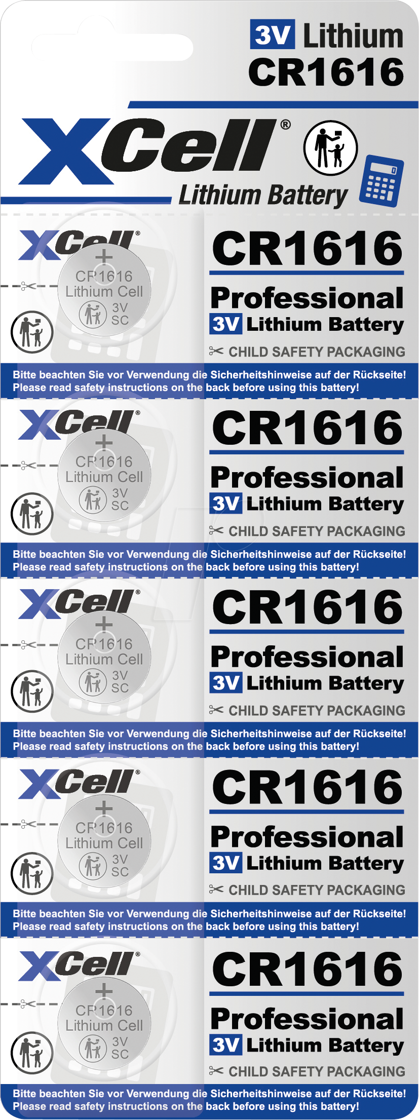 4042883800595 - XCELL CR1616 5X - Lithium-Knopfzelle CR1616 5er Blister