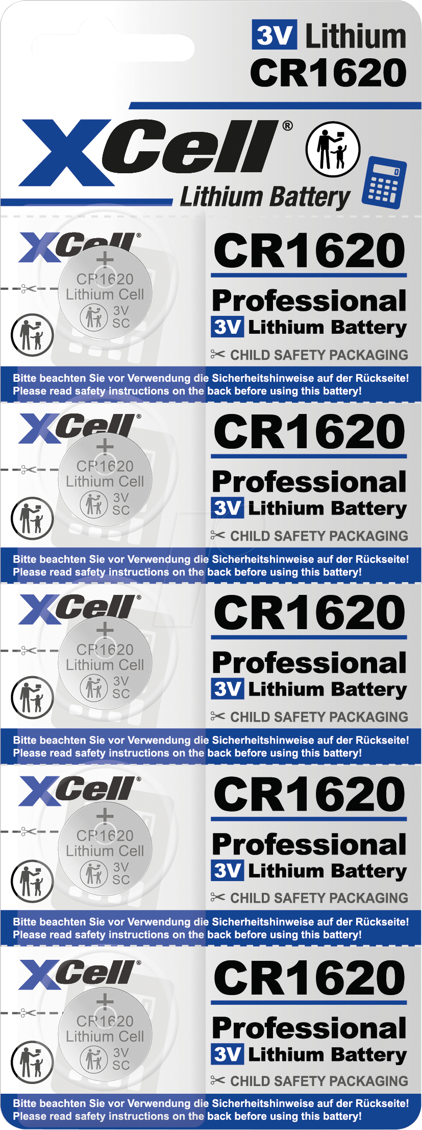 4042883800601 - XCELL CR1620 5X - Lithium-Knopfzelle CR1620 5er Blister