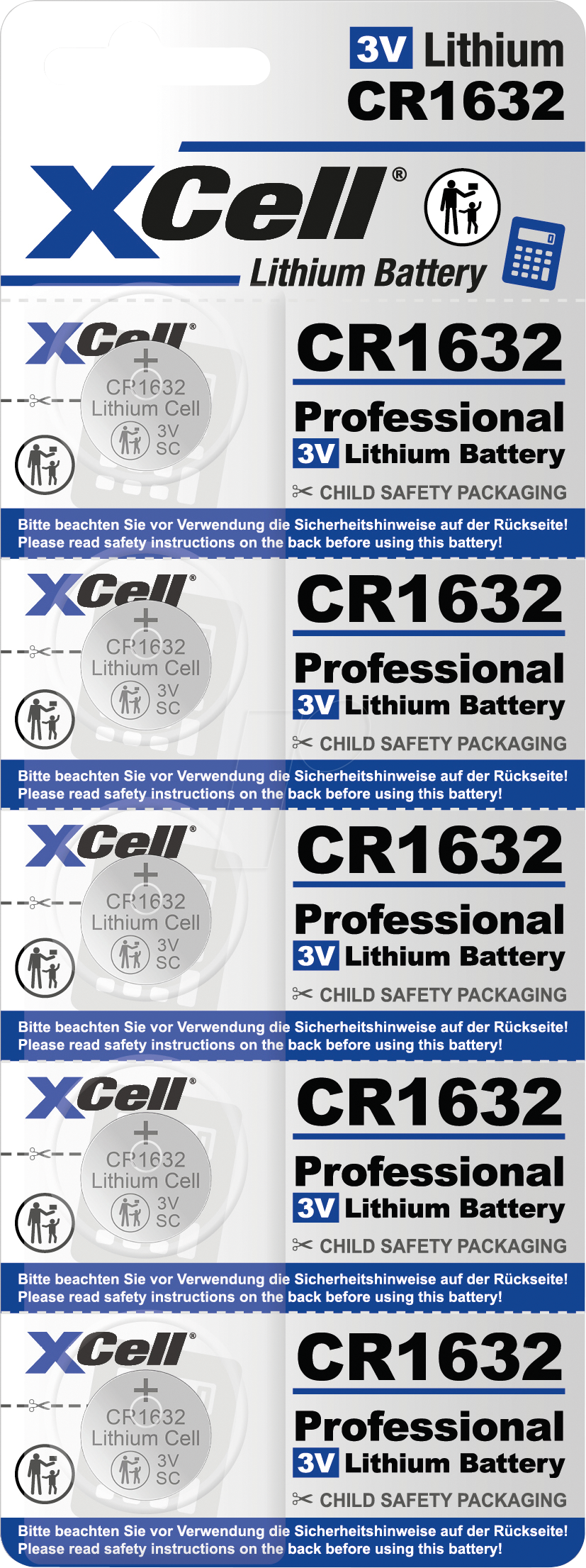 4042883800618 - XCELL CR1632 5X - Lithium-Knopfzelle CR1632 5er Blister