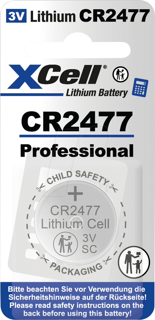 4042883800625 - XCELL CR2477 - Lithium-Knopfzelle CR2477 1er Blister