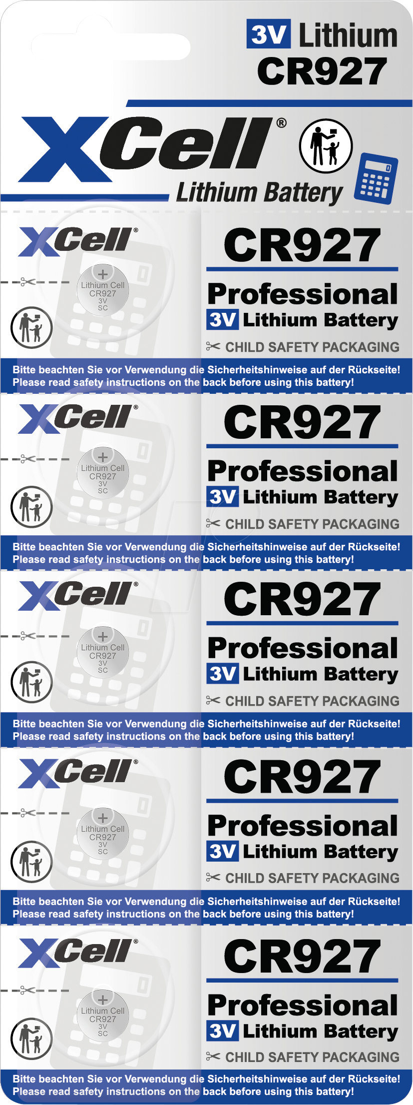 4042883800632 - XCELL CR927 5X - Lithium-knopfzelle CR927 5er Blister