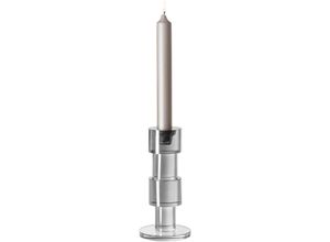 4042911180033 - Kerzenleuchter FINK BODI grau B10cm H20cm T10cm Kristallglas Kerzenhalter Stabkerzenhalter aus Kristallglas rund