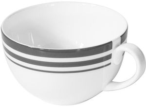 4042911250835 - Becher FINK Moments Trinkgefäße Gr 4 tlg grau (grau weiß) Kaffeebecher und Kaffeetassen mit Platinumrand 4-teilig