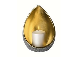 4042911280672 - Windlicht FINK RITUAL Kerzenhalter Gr B H T 165 cm x 24 cm x 19 cm grau (grau goldfarben) Windlichter Laternen Kerzenhalter aus Porzellan