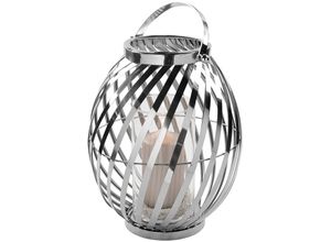 4042911470325 - Kerzenlaterne FINK BRAVA Weihnachtsdeko Kerzenhalter Gr H 35 cm silberfarben Laternen Windlichter Laterne aus Edelstahl und Glas