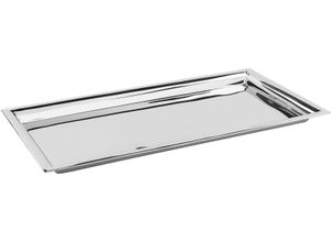 4042911554735 - Tablett FINK NAGANO silber (silberfarben) Tabletts B 48cm Edelstahl aus lebensmittelechtem Edelstahl ideal zum Anrichten u zum Servieren B48cm H2cm T24cm