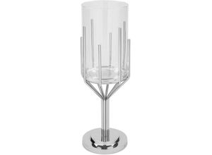 4042911592713 - Windlicht FINK LUXOR Kerzenhalter Gr H 495 cm silberfarben Windlichter Laternen Silberfarben - aus Aluminium Edelstahl und Glas