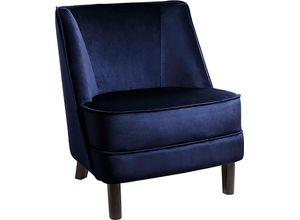 4042911603433 - Sessel FINK DAVE Gr Samtvelours VELVET B H T 67 cm x 81 cm x 63 cm blau (dunkelblau velvet) in unterschiedlichen Bezugs- und Farbvarianten