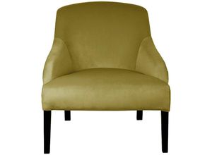 4042911603792 - Sessel FINK Colin Gr Samtvelours VELVET B H T 73 cm x 83 cm x 94 cm gelb (senf) mit einem massiven Buchenholzgestell in verschiedenen Farbvarianten