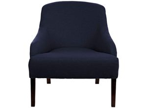 4042911603815 - Sessel FINK Colin Gr Flachgewebe LEINENOPTIK B H T 73 cm x 83 cm x 94 cm blau mit einem massiven Buchenholzgestell in verschiedenen Farbvarianten