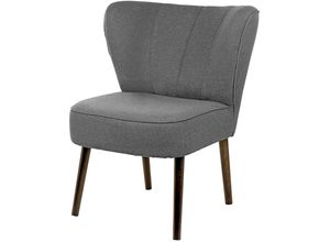 4042911610844 - Sessel FINK BRADY Gr Flachgewebe LEINENOPTIK B H T 67 cm x 76 cm x 67 cm grau (mittelgrau leinenoptik) mit Steppung im Rücken BTH 676776 cm Sitzhöhe 42 cm