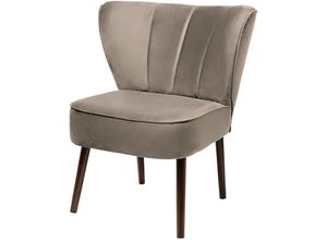 4042911611728 - Sessel FINK BRADY Gr Samtvelours VELVET B H T 67 cm x 76 cm x 67 cm beige (taupe velvet) mit Steppung im Rücken BTH 676776 cm Sitzhöhe 42 cm